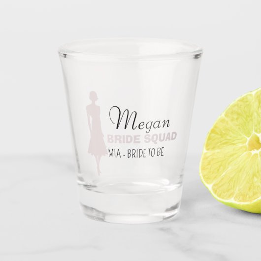 花嫁チーム |ホットピンクのバチェロレッテ花嫁 ショットグラス (正面)