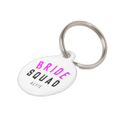 花嫁チーム |ホットピンクのバチェロレッテ花嫁 ペット　ネームタグ (側面)