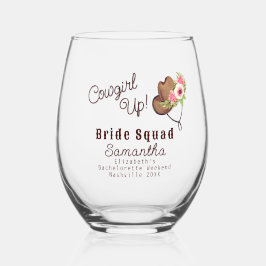 花嫁チーム ラスティック ピンクカウガール アップ ブライズメイド ステムなしワイングラス