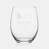 花嫁チーム ラスティック ピンクカウガール アップ ブライズメイド ステムなしワイングラス (裏面)