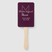 花嫁チーム 名前 モノグラム ブライズメイド マーブル ハンドファン (裏面)