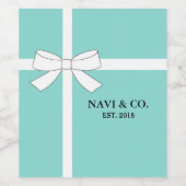 花嫁ティール(緑がかった色)シャワーティアラパーソナライズされたパーティー ワインラベル (シングルラベル)