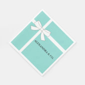 花嫁ティール（緑がかった色）ブルーシャワーティパーソナライズされたアラパーティー スタンダードランチョンナプキン (角)