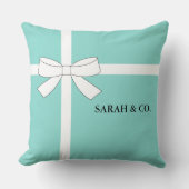花嫁ティール(緑がかった色)ブルーシャワーパーティー個人用装飾 クッション (正面)
