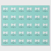 花嫁ティール(緑がかった色)ブルーティアラシャワーパーソナライズされたパーティー ラッピングペーパー (フラット)