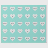 花嫁ティール(緑がかった色)ブルーティアラシャワーパーソナライズされたパーティー ラッピングペーパー (フラット)