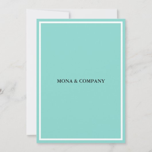 花嫁ティール（緑がかった色）ブルーティーブライダルブランチシャワーパーティー (裏面)