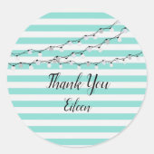 花嫁ティール（緑がかった色）ブルーブライダルブランチシャワートゥインクルパーティー ラウンドシール (正面)