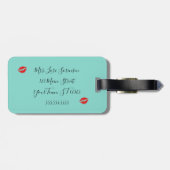 花嫁ティール(緑がかった色)ブルーブライドがブライダルシャワー ラゲッジタグ (裏面横)