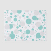 花嫁ティール（緑がかった色）ブルー水玉模様ブライダルシャワーパーティー 薄葉紙 (正面)