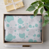 花嫁ティール（緑がかった色）ブルー水玉模様ブライダルシャワーパーティー 薄葉紙 (ギフト)