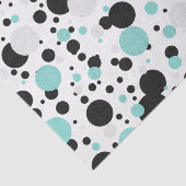 花嫁ティール（緑がかった色）ブルー水玉模様ブライダルシャワーパーティー 薄葉紙 (詳細)