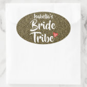 花嫁トライブラッドデートハートパーソナライズされたグリッター 楕円形シール (バッグ)