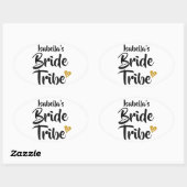 花嫁トライブ金ゴールド日付ハート 楕円形シール (シート)