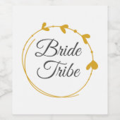 花嫁トライムゴールデンイエローシンプルハートリース ワインラベル (シングルラベル)