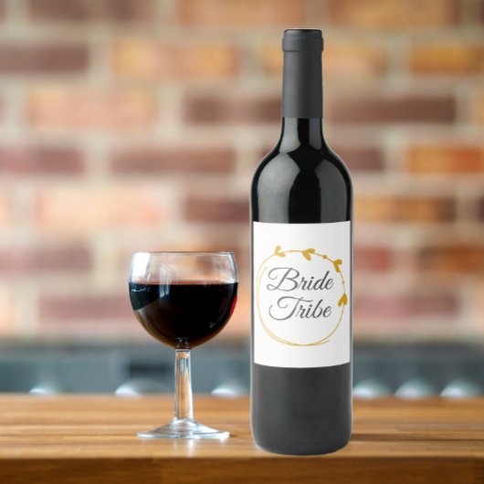 花嫁トライムゴールデンイエローシンプルハートリース ワインラベル