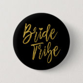 花嫁トリーフェイクゴールドフォイルバチェロレッテ 缶バッジ (正面)