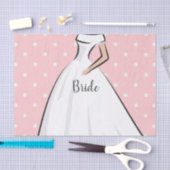 花嫁ドレスエレガントなウェディングパーティー水玉模様アート 薄葉紙 (クラフト)