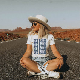 花嫁ネイビーブルーカスタマイズマッチングブライダルパーティ Tシャツ