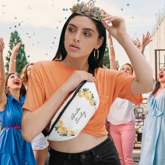 花嫁ネームオレンジフローラエレガント金ゴールドグリッター地域 ファニーパック