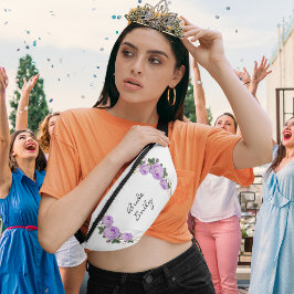 花嫁ネームパープルフローラエレガント金ゴールドグリッター地域 ファニーパック