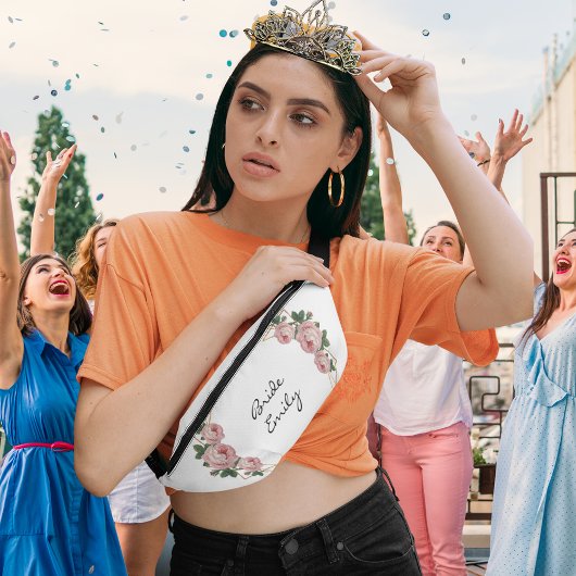 花嫁ネームピンクフローラエレガント金ゴールドグリッター地域 ファニーパック