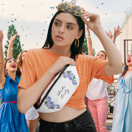 花嫁ネームブルーフローラエレガント金ゴールドグリッター地域 ファニーパック