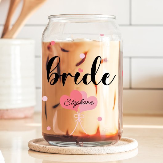 花嫁ハート結婚名前をカスタムする ガラス缶
