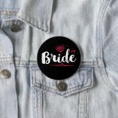 花嫁バチェロレッテ結婚のブラックピンクボタン 缶バッジ (インサイチュ)