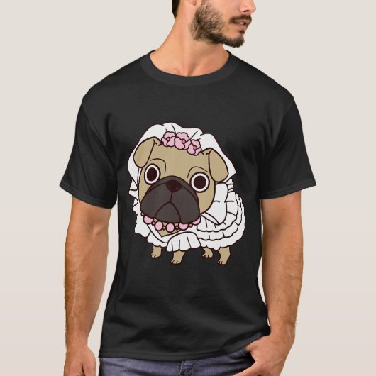 花嫁パグ Tシャツ (正面)