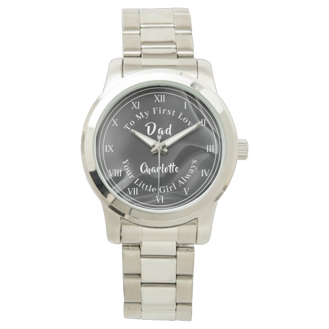 花嫁パパマイファーストラブスペシャルパーソナライズされた 腕時計 (正面)