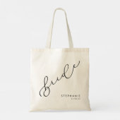 花嫁パーソナライズされたかわいいスクリプトトートバッグ トートバッグ (裏面)