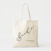 花嫁パーソナライズされたかわいいスクリプトトートバッグ トートバッグ (正面)
