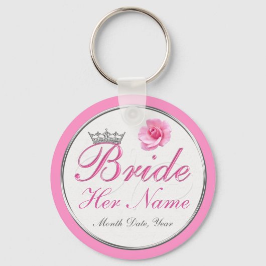 花嫁パーソナライズされたの安い贈り物アイディア キーホルダー (正面)