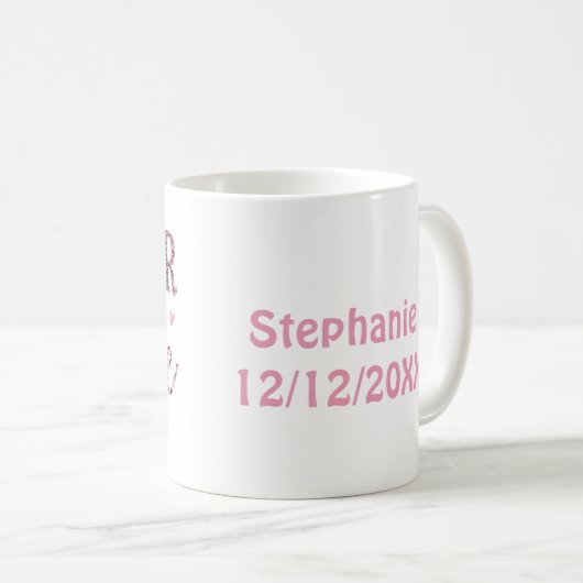 花嫁パーソナライズされたの母ヒョウ柄 コーヒーマグカップ (正面右)