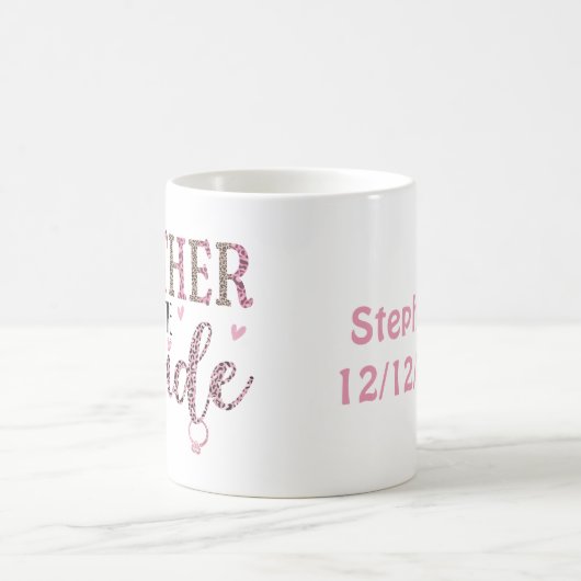 花嫁パーソナライズされたの母ヒョウ柄 コーヒーマグカップ (中央)