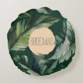 花嫁パーソナライズされたの贈り物、結婚披露宴の贈り物 ラウンドクッション (裏面)