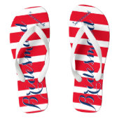 花嫁パーソナライズされたの赤白青 ビーチサンダル (フットベッド)