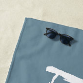 花嫁パーソナライズされたダスティブルーホワイトスクリプ結婚ト ビーチタオル (インサイチュ)