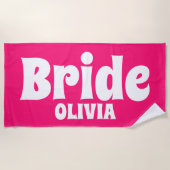 花嫁パーソナライズされたバチェロレッテ ビーチタオル (正面)