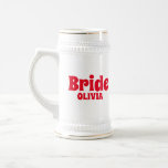 花嫁パーソナライズされたバチェロレッテ ビールジョッキ<br><div class="desc">花嫁パーソナライズされたのバチェロレッテビアスタインギフト</div>