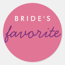 花嫁パーソナライズされたピンクお気に入りのパープル ラウンドシール