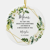 花嫁パーソナライズされたフローラの母 セラミックオーナメント (正面)