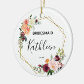 花嫁パーソナライズされたフローラギフト セラミックオーナメント (左)