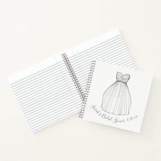 花嫁パーソナライズされたブライダルシャワー結婚ズガウン ノートブック (内部)