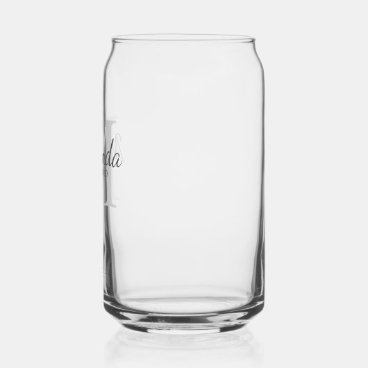 花嫁パーソナライズされたメイドのモノグラムと名前 ガラス缶 (左)