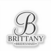 花嫁パーソナライズされたメイドのモノグラムと名前 シール (正面)