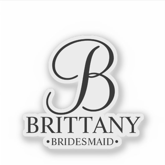 花嫁パーソナライズされたメイドのモノグラムと名前 シール (正面)