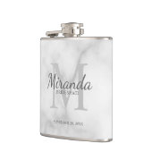 花嫁パーソナライズされたメイドのモノグラムと名前 フラスク (左)