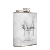 花嫁パーソナライズされたメイドのモノグラムと名前 フラスク (右)